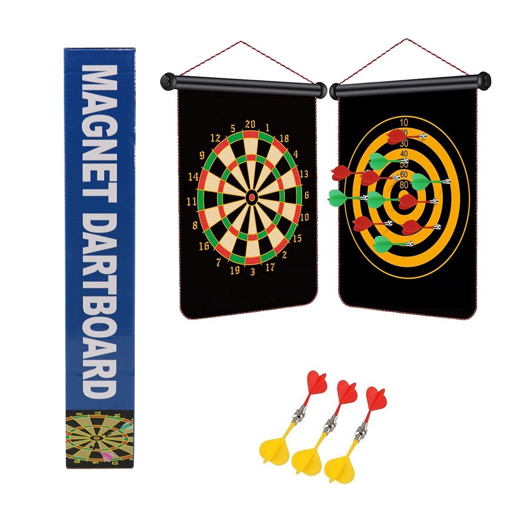 MAGNET DART BOARD Uşaqlar Üçün Maqnetik Dart İki Tərəfli Maqnitli Dart Dəsti